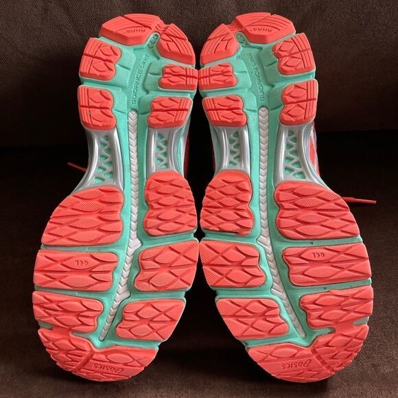 NEW IN BOX ASICS GEL NIMBUS 17 Orange Turquoise White Womens 8 US 39 EUR - Picture 4 of 9